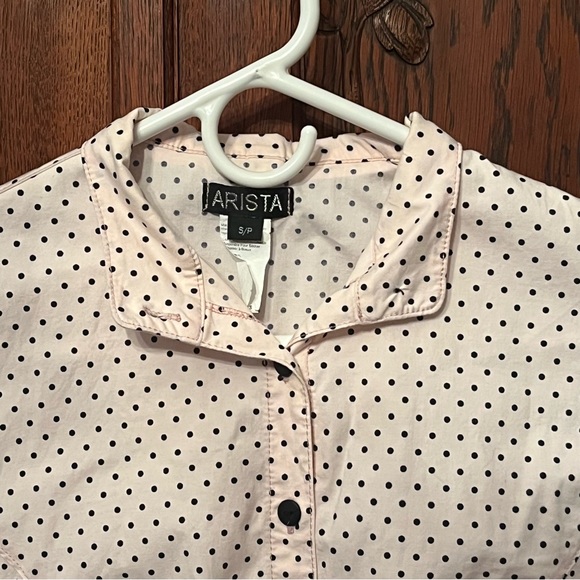 Arista Equestrian Fitted Show Riding Blouse w/ Collar Button Up Short Sleeve S/P - Picture 4 of 7